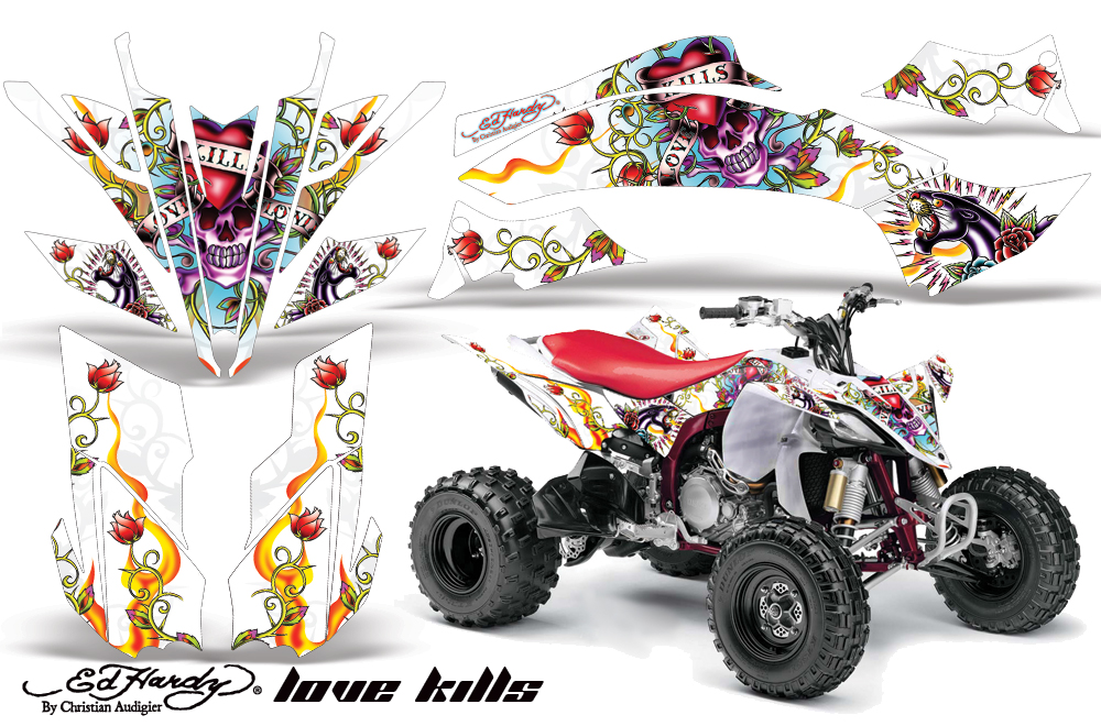 Yamaha YFZ450 2009 Graphics EH LoveKills White